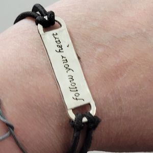 2/$20 Handmade 1 of a kind stretch bracelet follow your heart